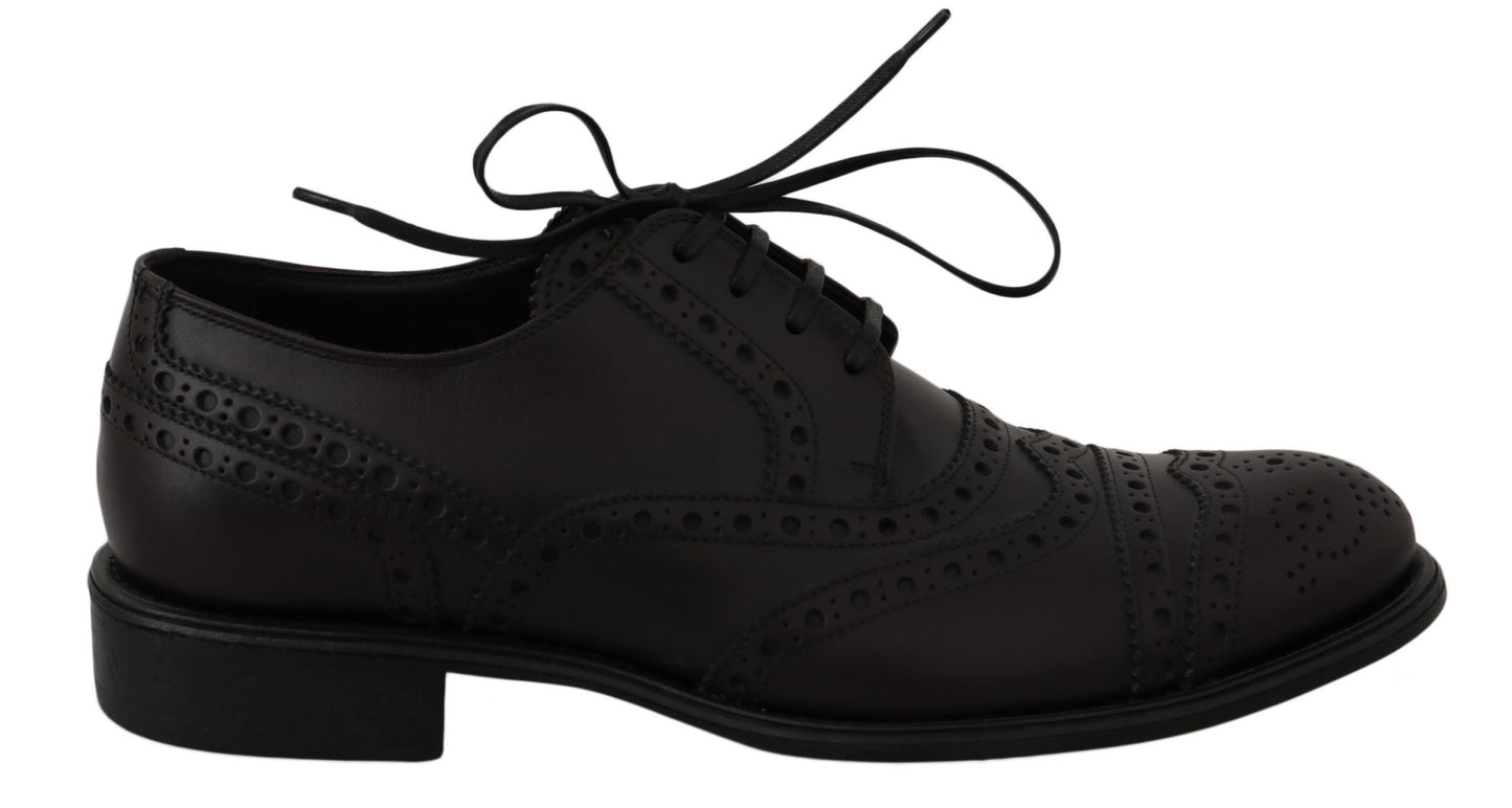 Dolce & Gabbana Black Leather Wingtip Oxford Dress Shoes Dolce & Gabbana
