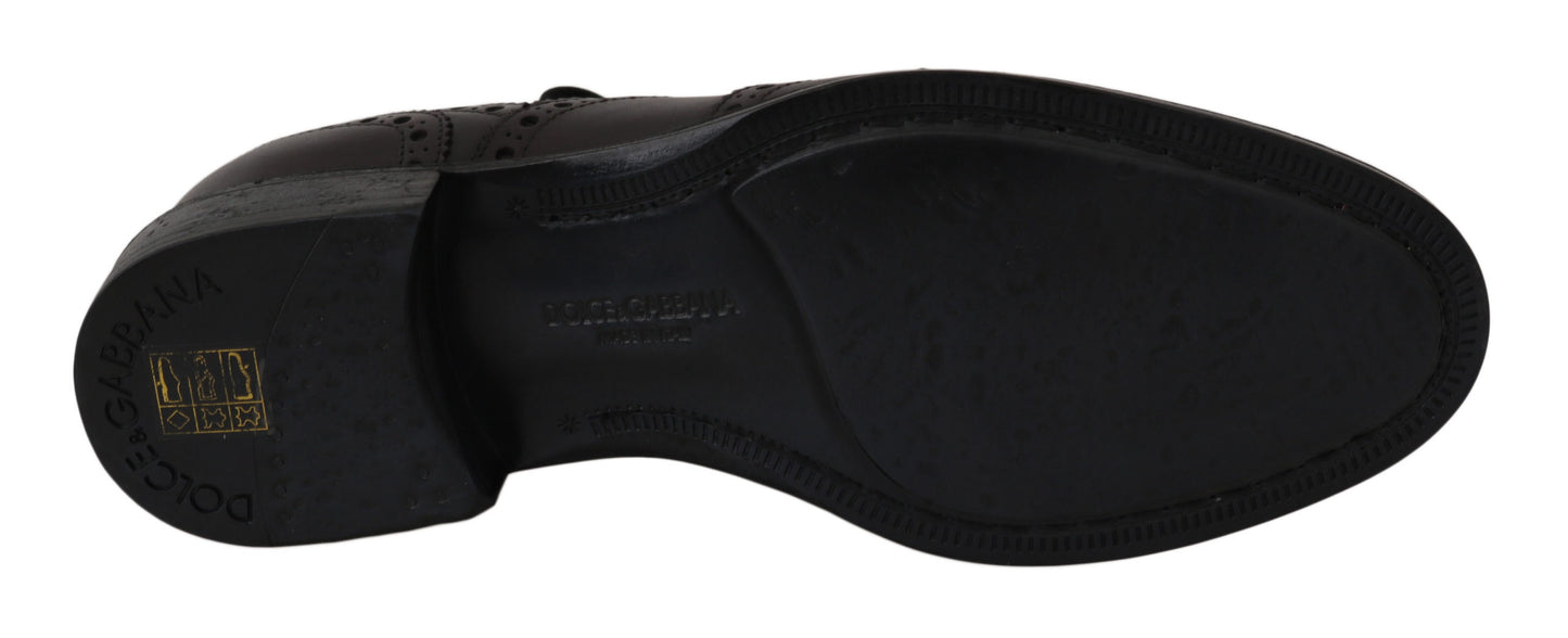 Dolce & Gabbana Black Leather Wingtip Oxford Dress Shoes Dolce & Gabbana