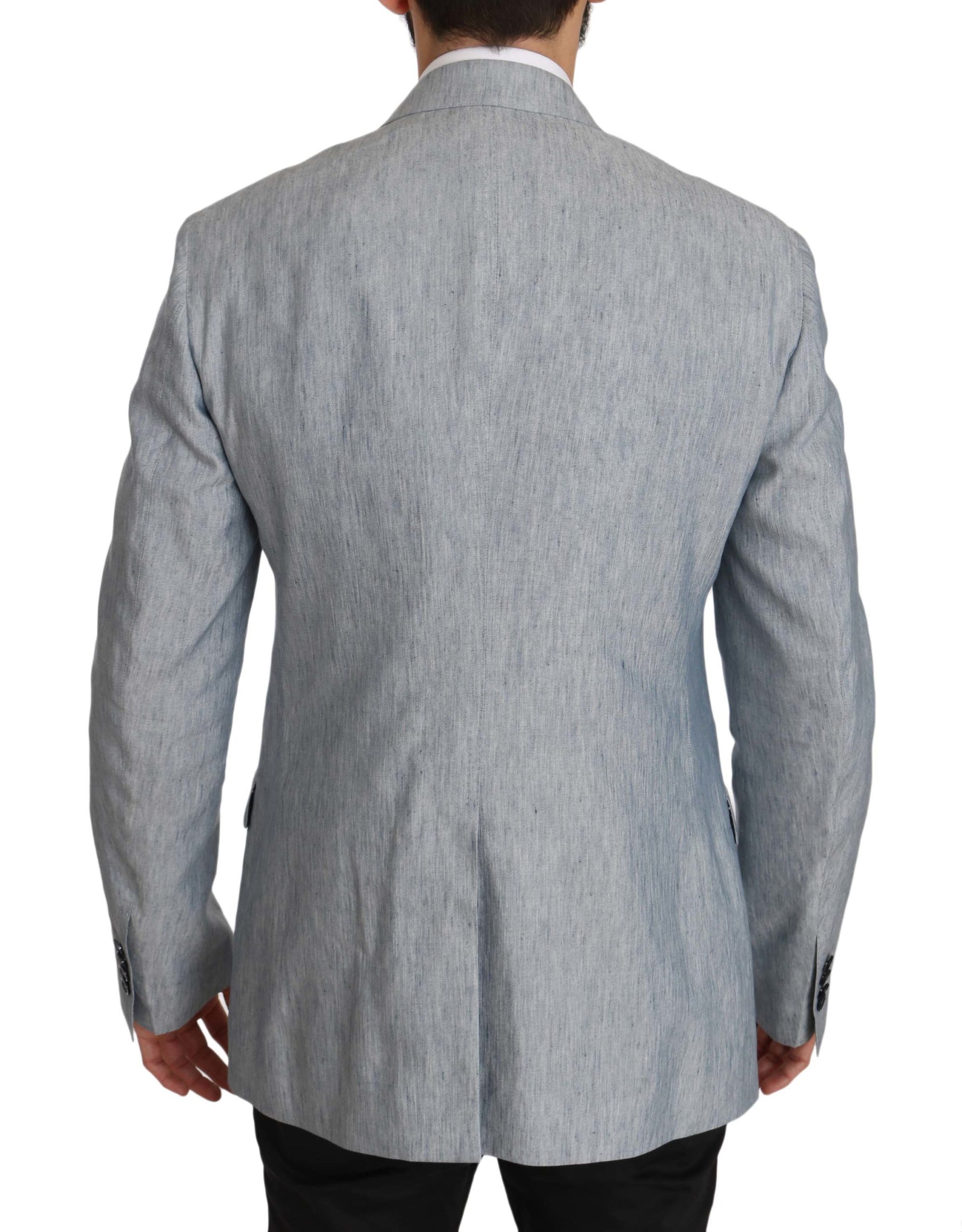 Dolce & Gabbana Blue Flax NAPOLI Jacket Coat Blazer Dolce & Gabbana
