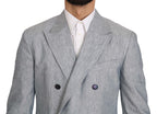 Dolce & Gabbana Blue Flax NAPOLI Jacket Coat Blazer - Eljoys Fashion 