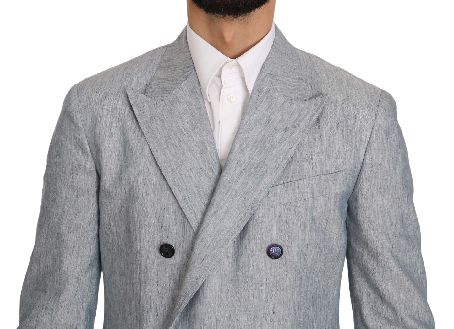 Dolce & Gabbana Blue Flax NAPOLI Jacket Coat Blazer Dolce & Gabbana