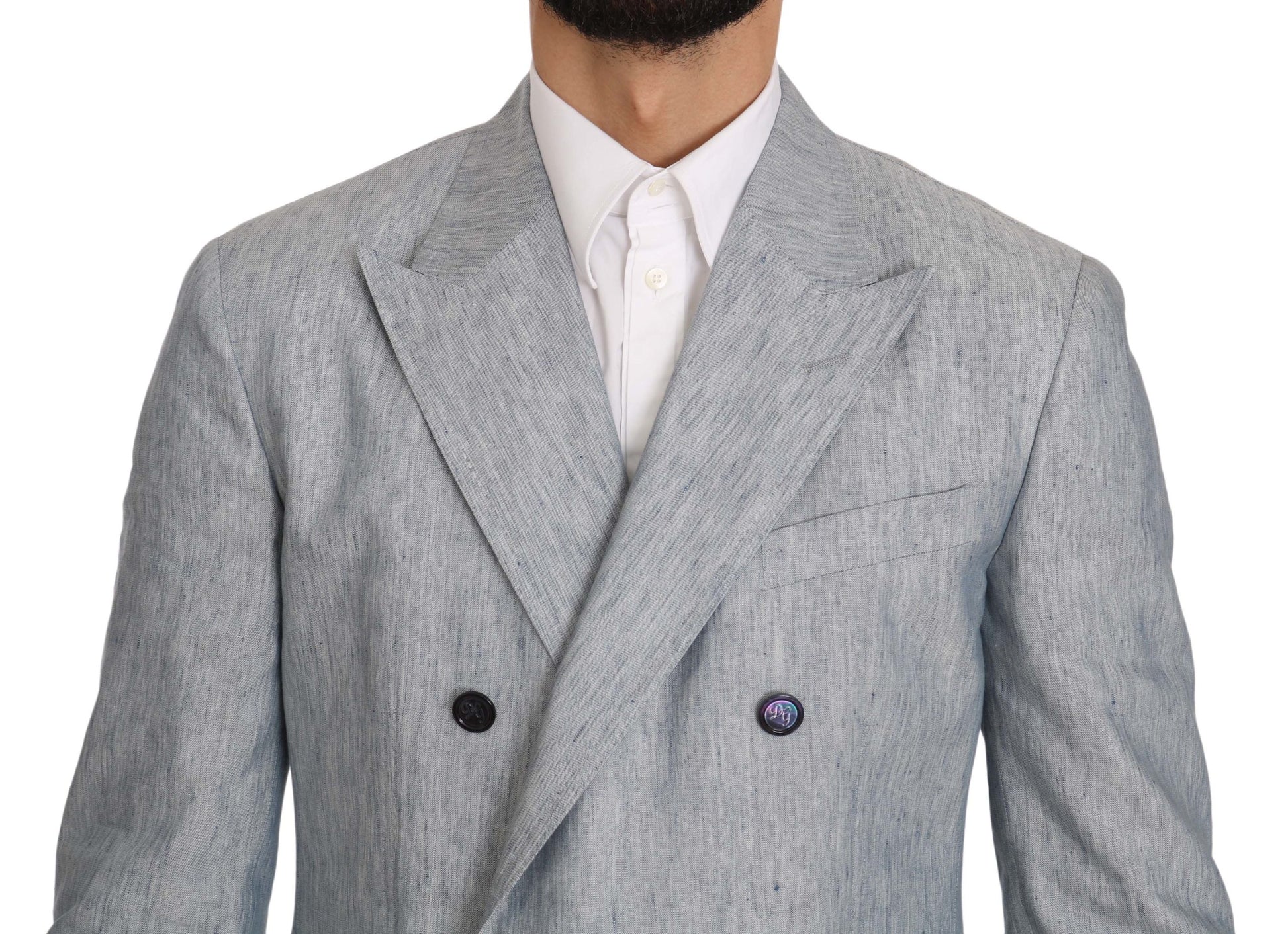 Dolce & Gabbana Blue Flax NAPOLI Jacket Coat Blazer Dolce & Gabbana