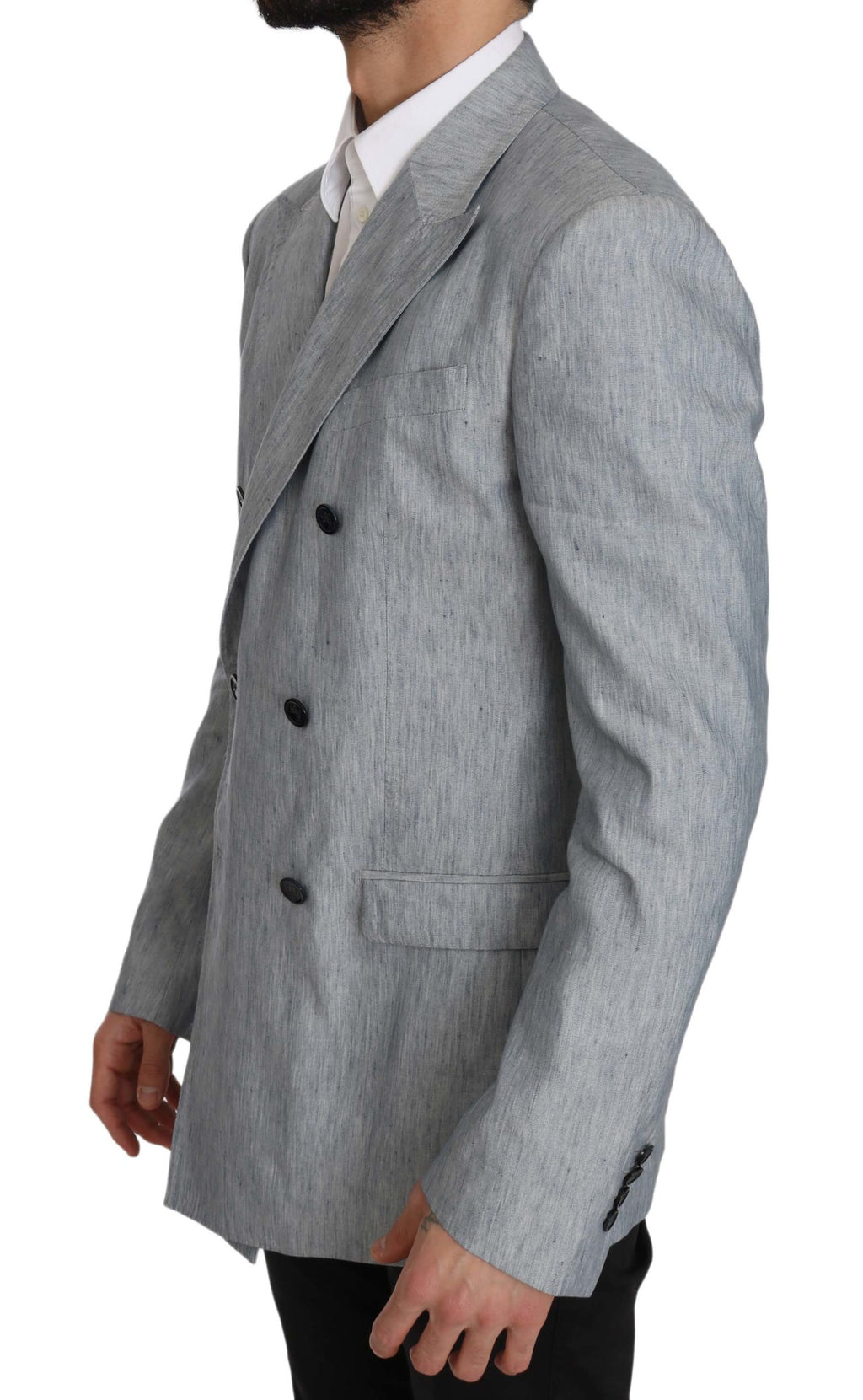 Dolce & Gabbana Blue Flax NAPOLI Jacket Coat Blazer - Eljoys Fashion 