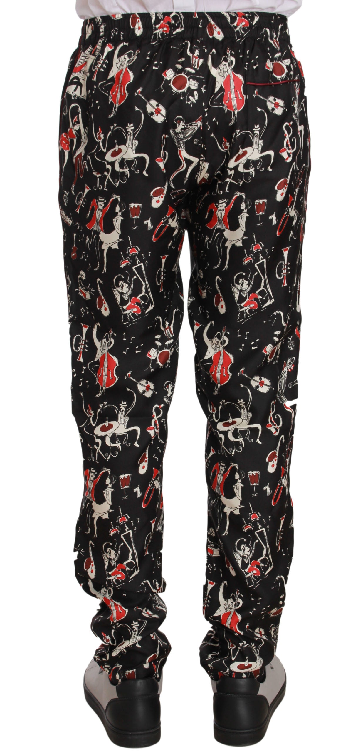 Dolce & Gabbana Red Musical Instrument Print Sleepwear Pants Dolce & Gabbana