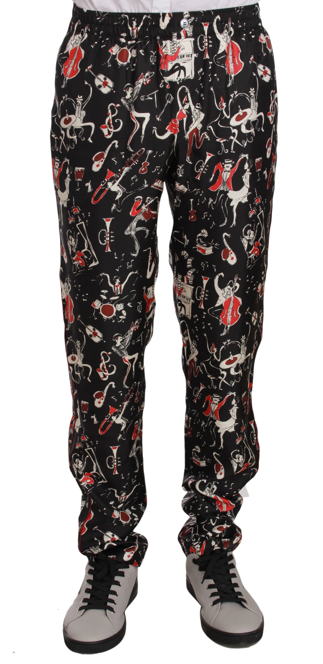 Dolce & Gabbana Red Musical Instrument Print Sleepwear Pants Dolce & Gabbana