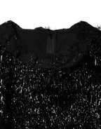 Dolce & Gabbana Metallic Black Polyester A-line Midi Dress