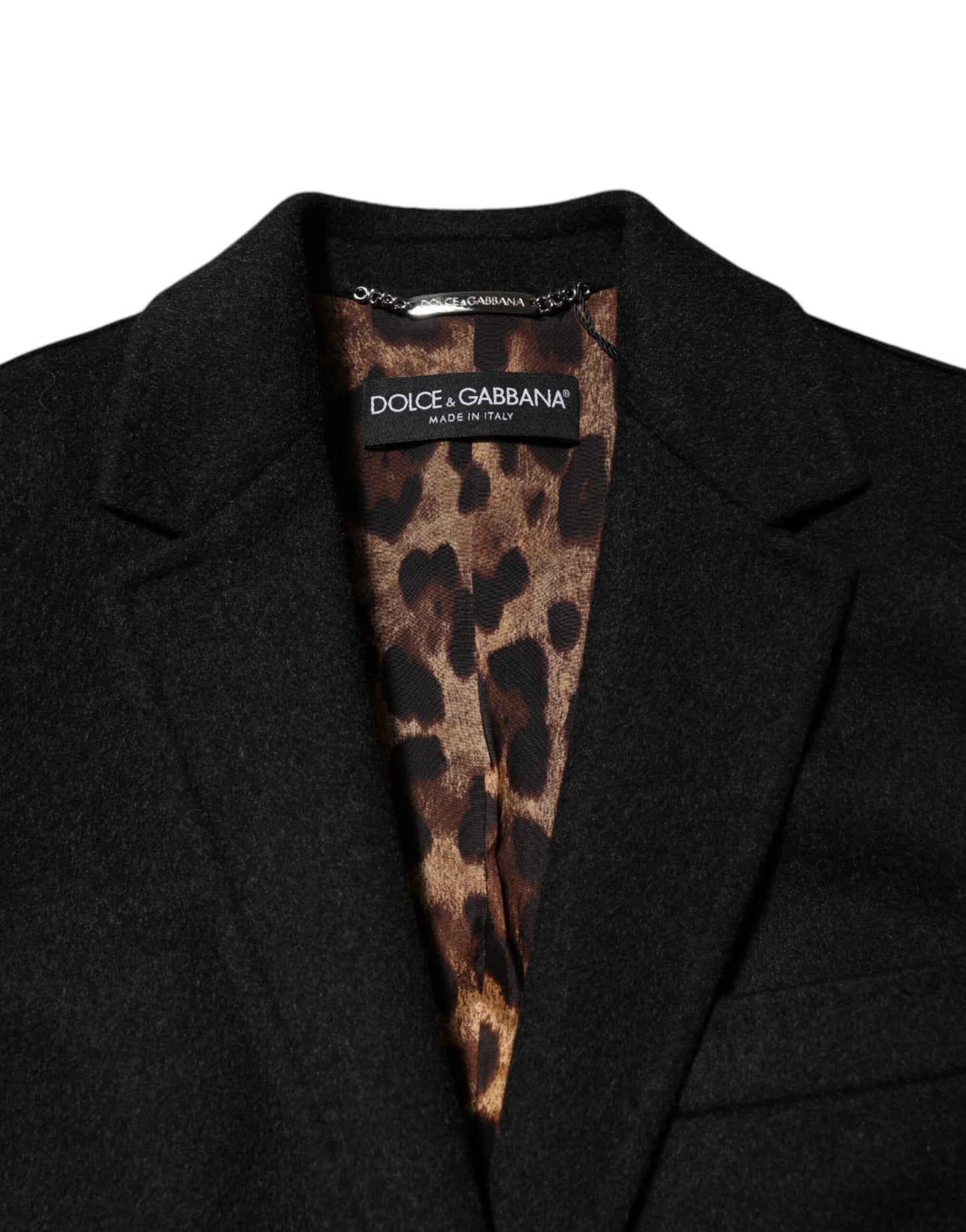 Dolce & Gabbana Black Wool Long Sleeves Trench Coat Jacket Dolce & Gabbana