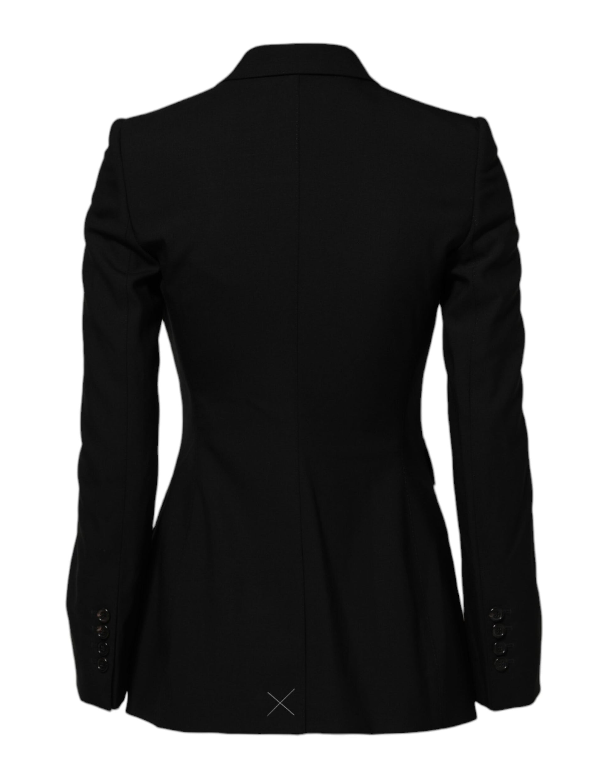 Dolce & Gabbana Black Wool Single Breasted Coat Jacket Dolce & Gabbana