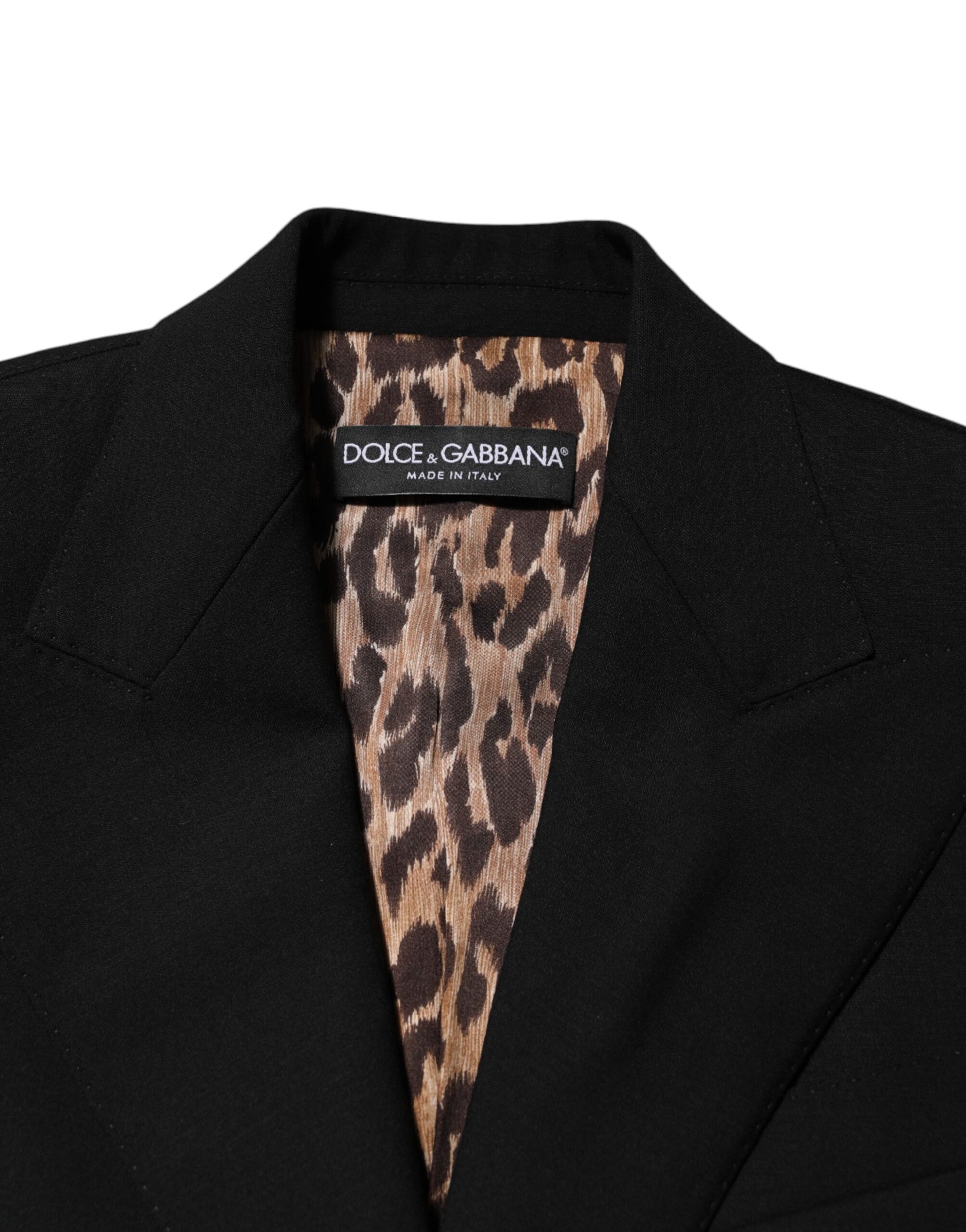 Dolce & Gabbana Black Wool Single Breasted Coat Jacket Dolce & Gabbana