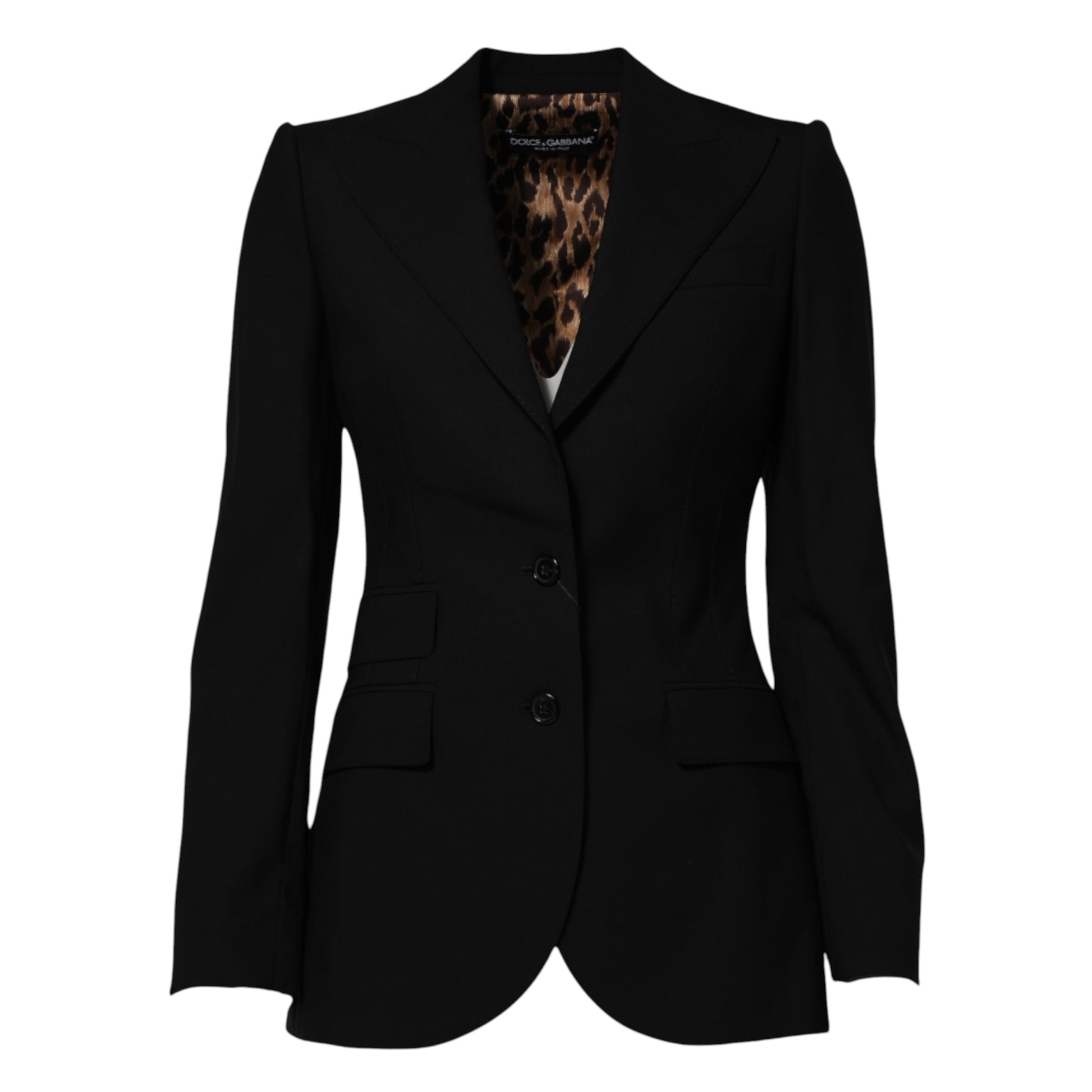 Dolce & Gabbana Black Wool Single Breasted Coat Jacket Dolce & Gabbana