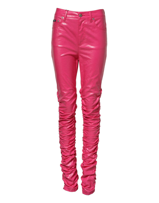 Dolce & Gabbana Pink Cotton High Waisted Skinny Denim Jeans Dolce & Gabbana