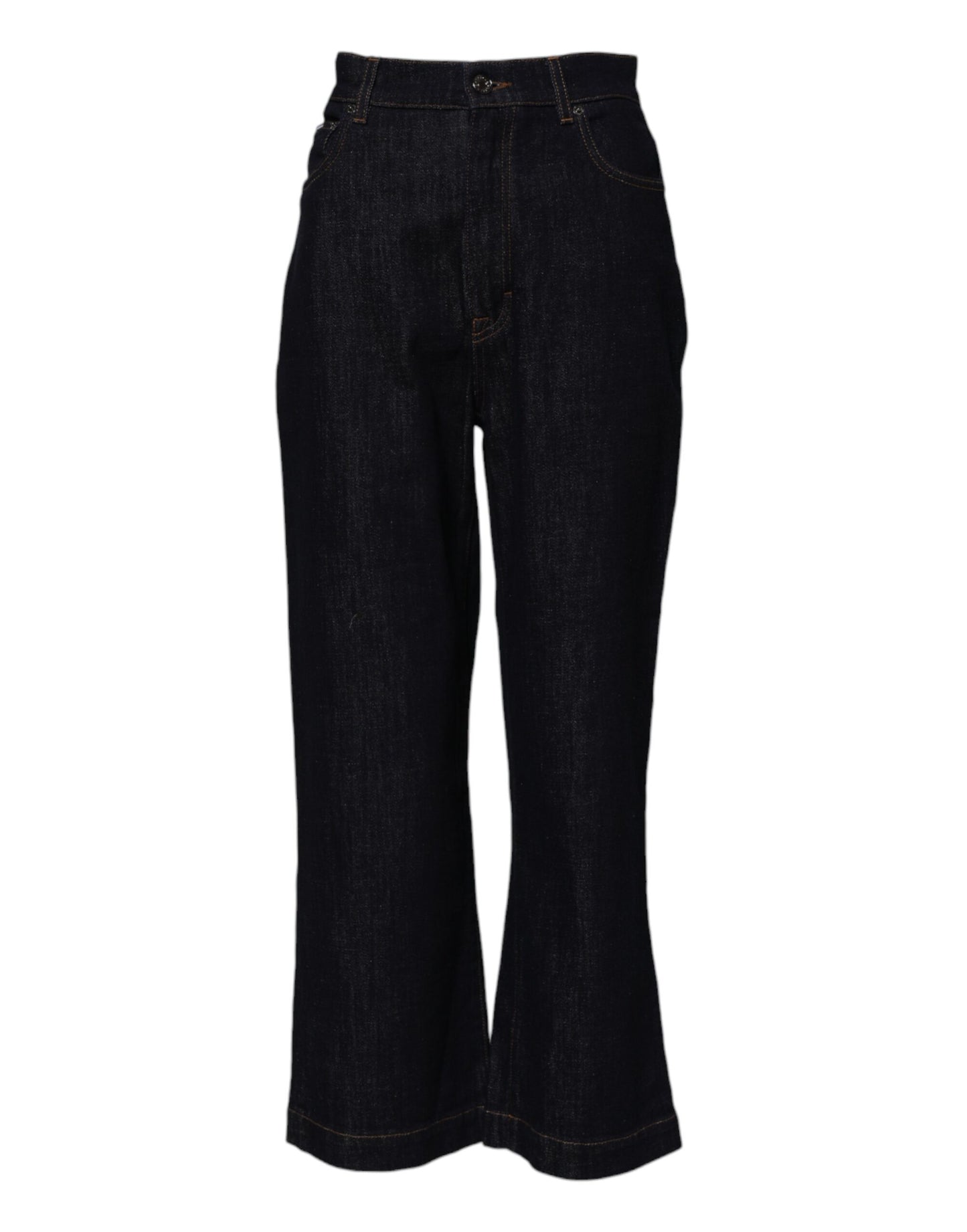 Dolce & Gabbana Blue Cotton High Waisted Flared Denim Jeans Dolce & Gabbana
