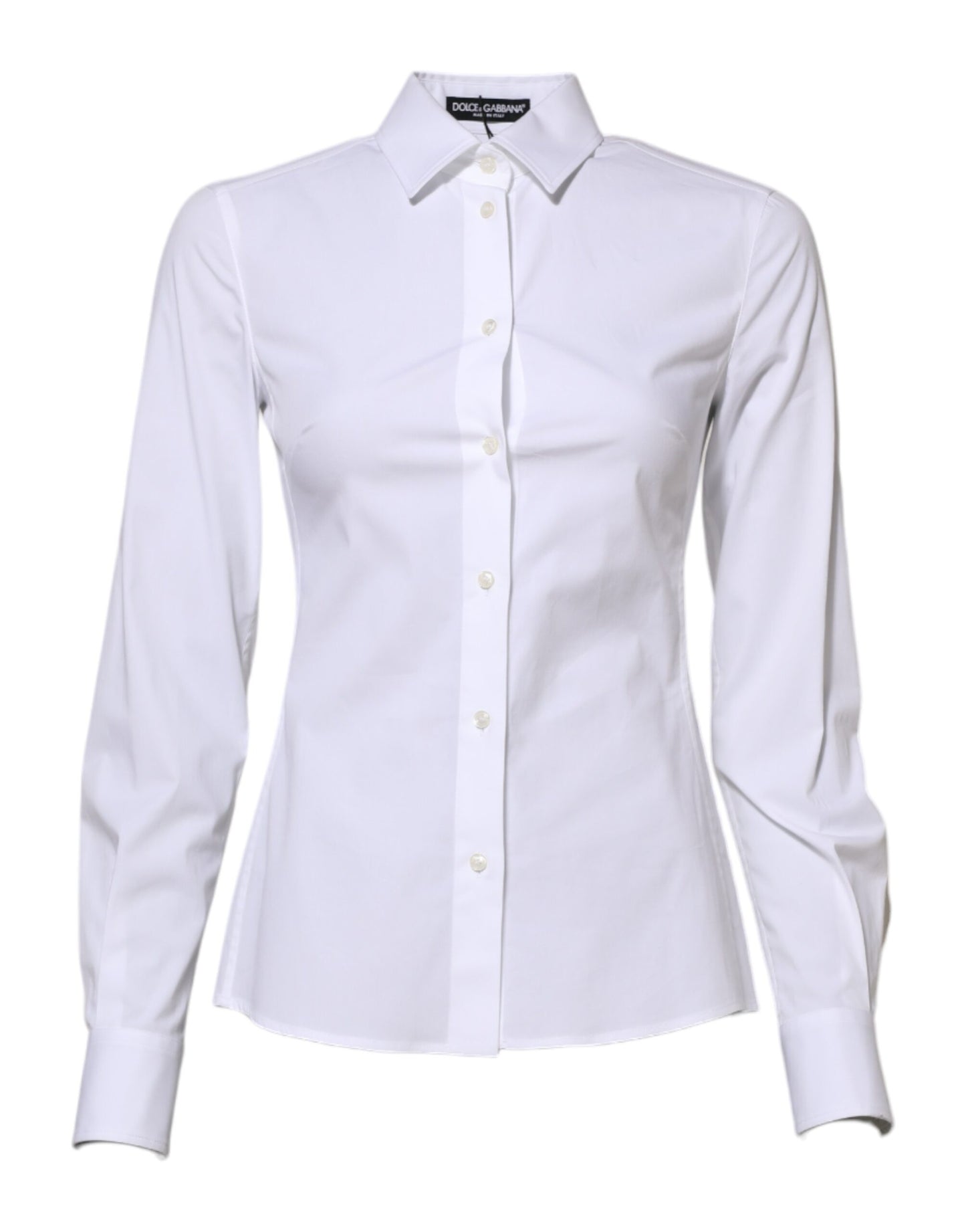 Dolce & Gabbana White Cotton Long Sleeves Collared Shirt Top Dolce & Gabbana