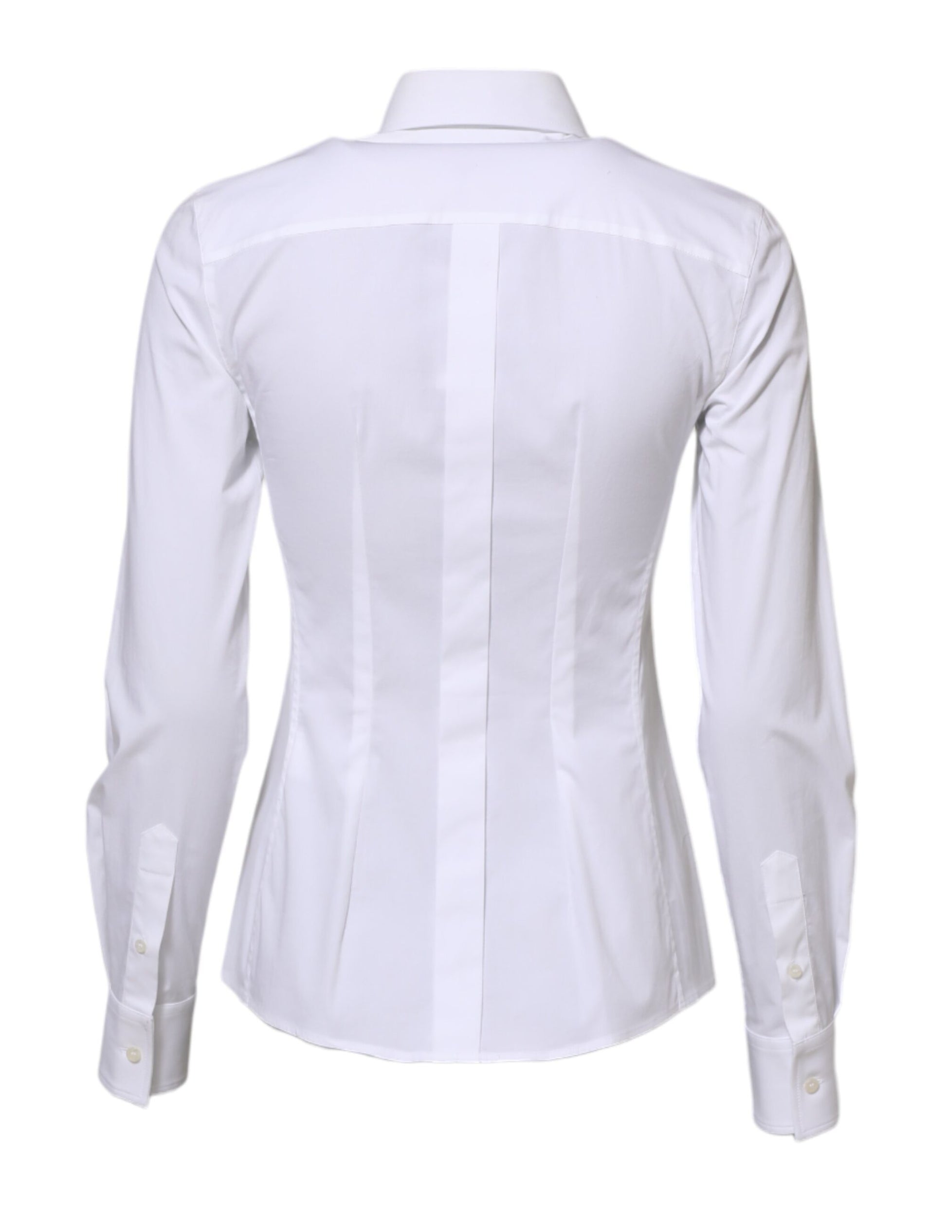 Dolce & Gabbana White Cotton Long Sleeves Collared Shirt Top Dolce & Gabbana
