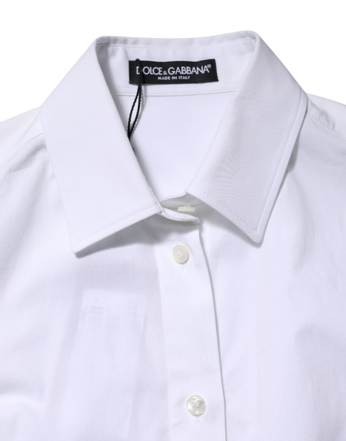 Dolce & Gabbana White Cotton Long Sleeves Collared Shirt Top Dolce & Gabbana