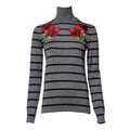 Dolce & Gabbana Gray Floral Embroidery Pullover Sweater