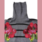 Dolce & Gabbana Gray Floral Embroidery Pullover Sweater