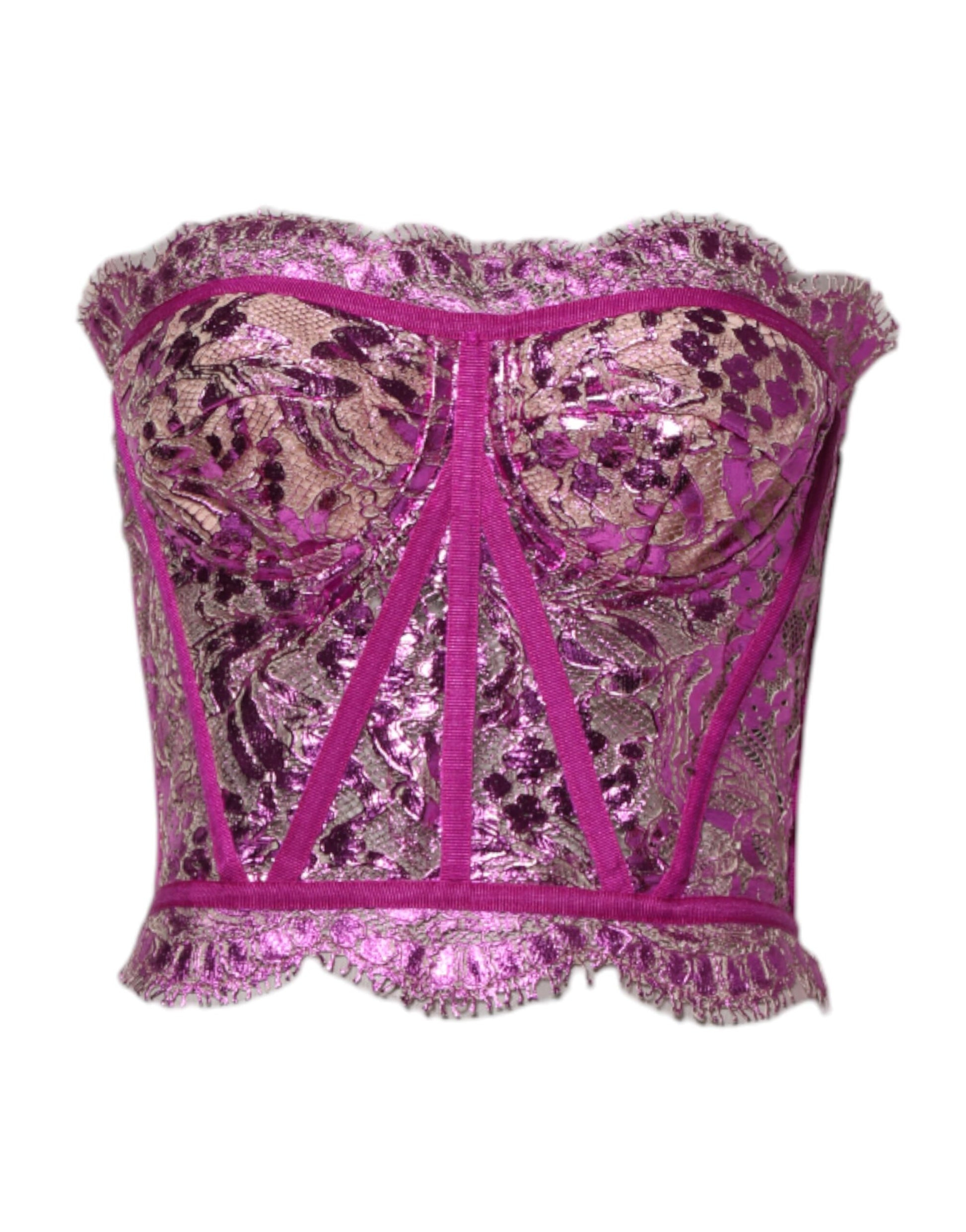 Dolce & Gabbana Pink Bustier Sleeveless Corset Blouse Top Dolce & Gabbana