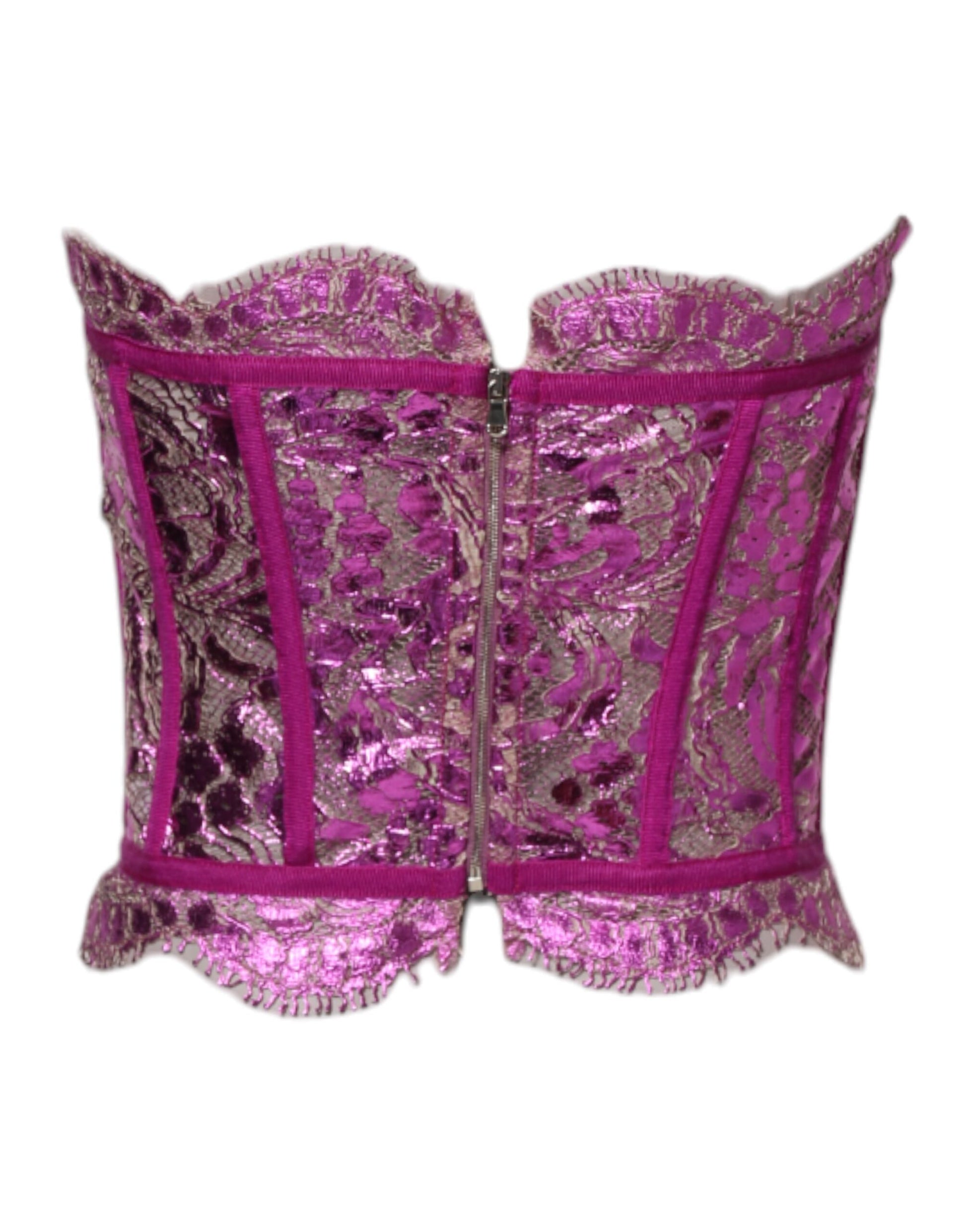 Dolce & Gabbana Pink Bustier Sleeveless Corset Blouse Top Dolce & Gabbana