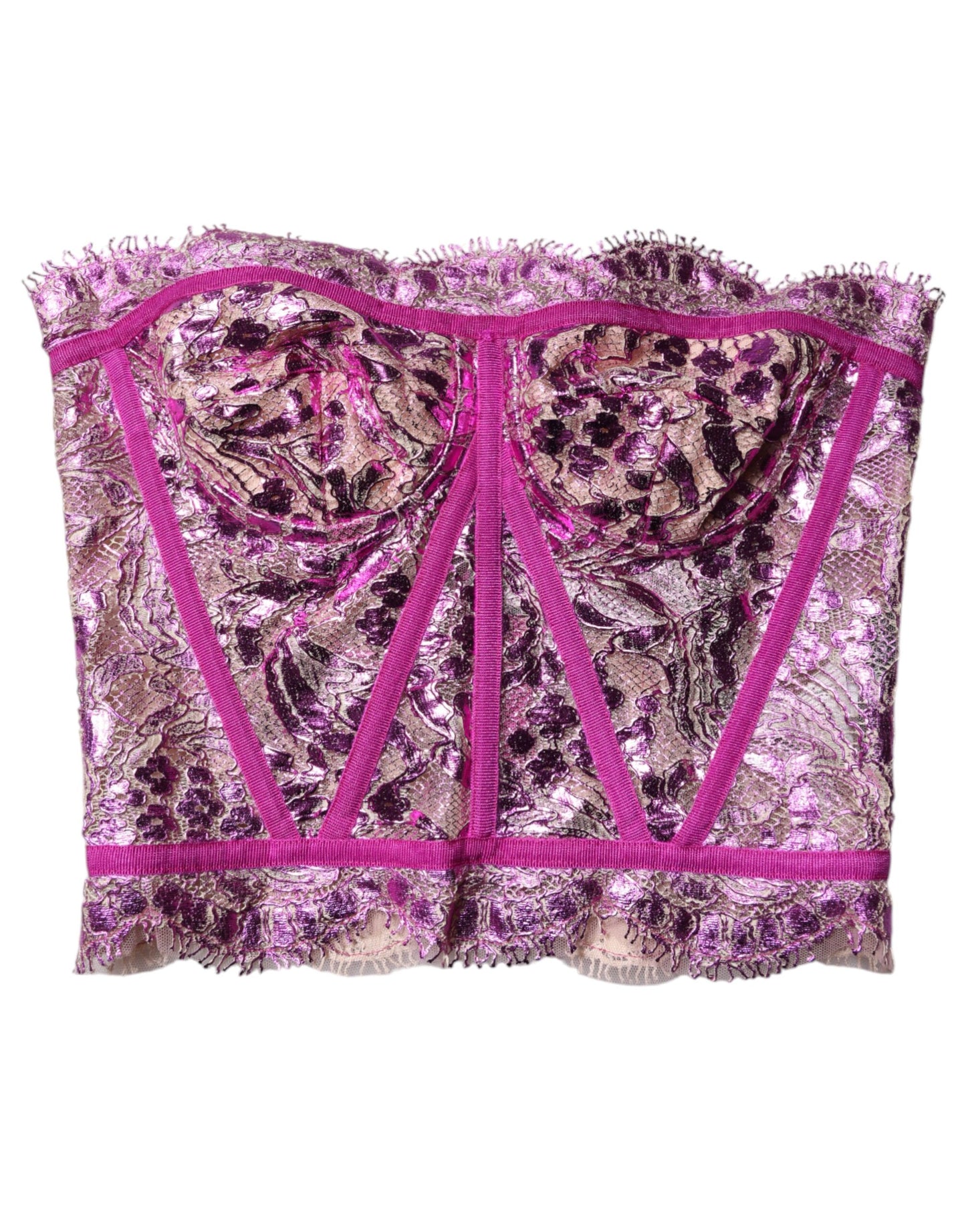 Dolce & Gabbana Pink Bustier Sleeveless Corset Blouse Top Dolce & Gabbana