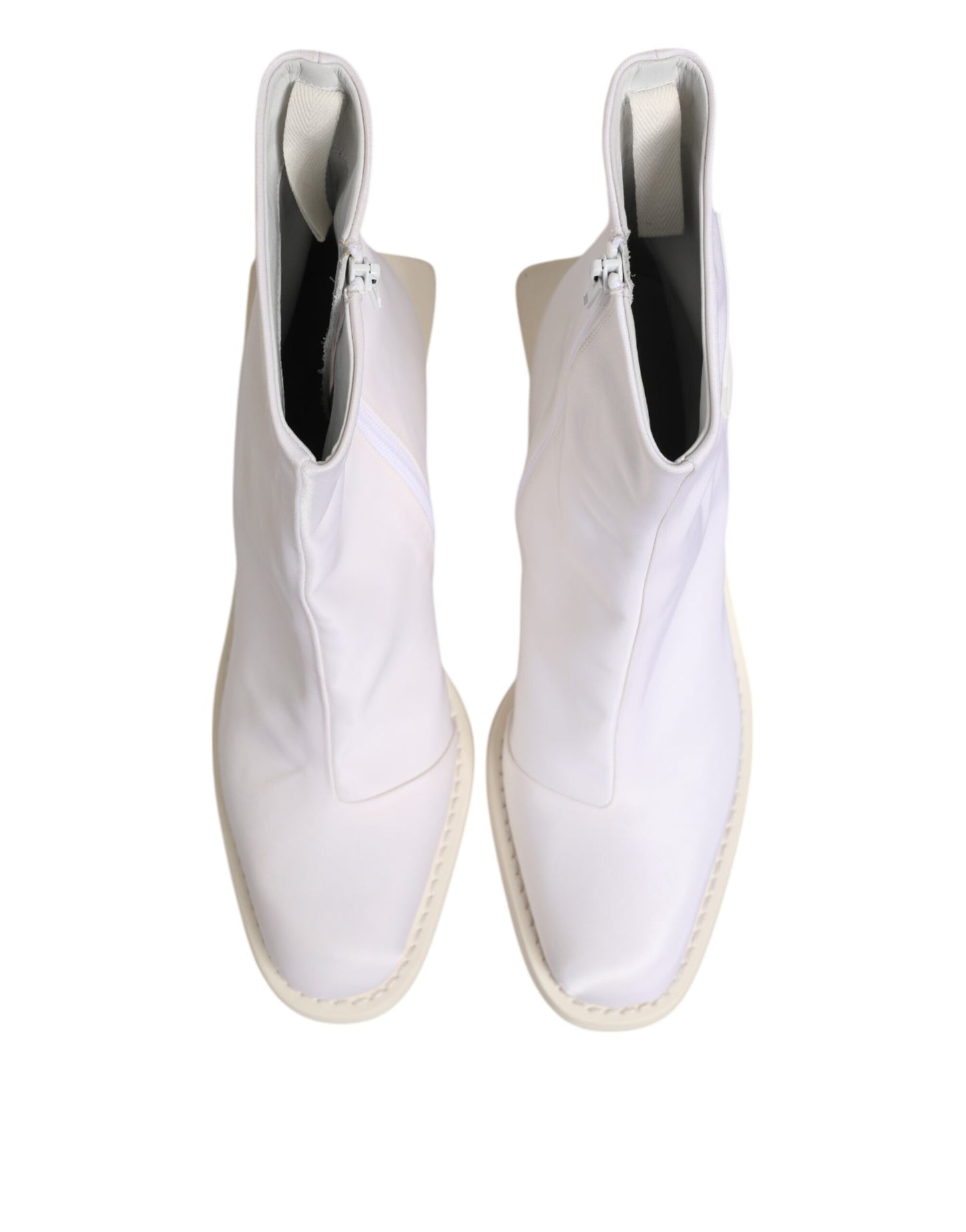 Maison Margiela White Square Heel Zip Ankle Boots Shoes Maison Margiela