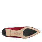 Prosperine Red Gold Studded Pointed Toe Ballet Flats Shoes