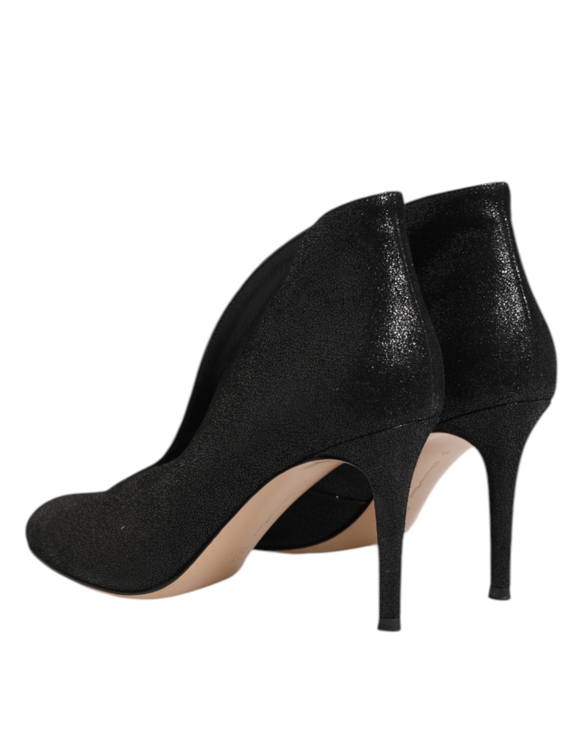 Gianvito Rossi Metallic Black Pump Stiletto Heels Shoes Gianvito Rossi