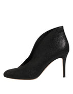 Gianvito Rossi Metallic Black Pump Stiletto Heels Shoes