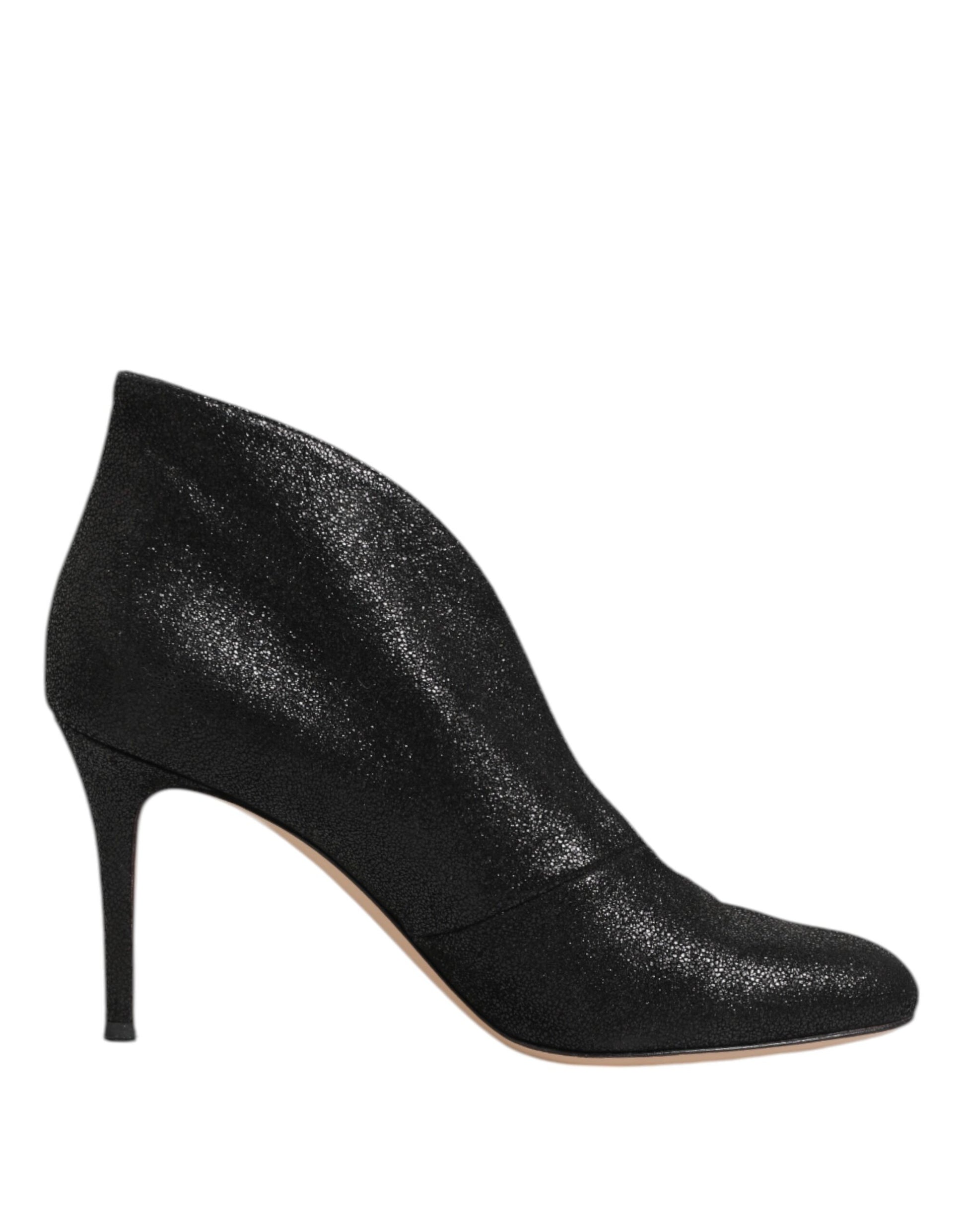 Gianvito Rossi Metallic Black Pump Stiletto Heels Shoes Gianvito Rossi