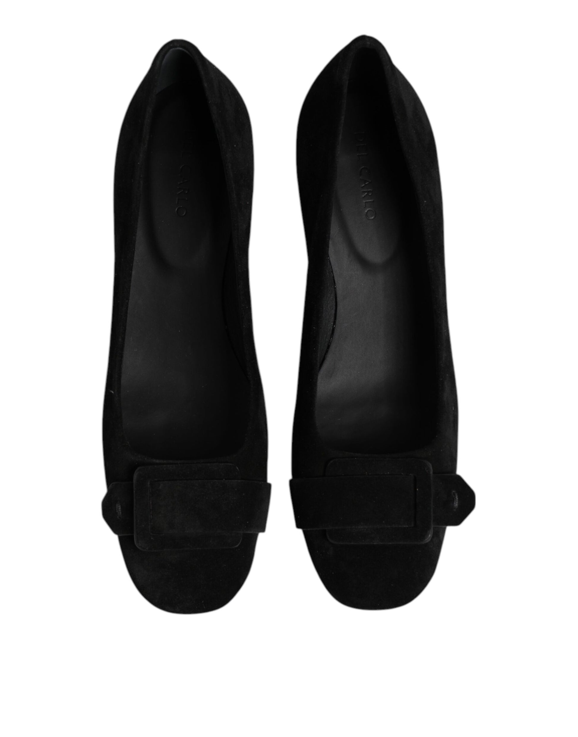 DEL CARLO Black Suede Leather Slip On High Heels Pump Shoes DEL CARLO
