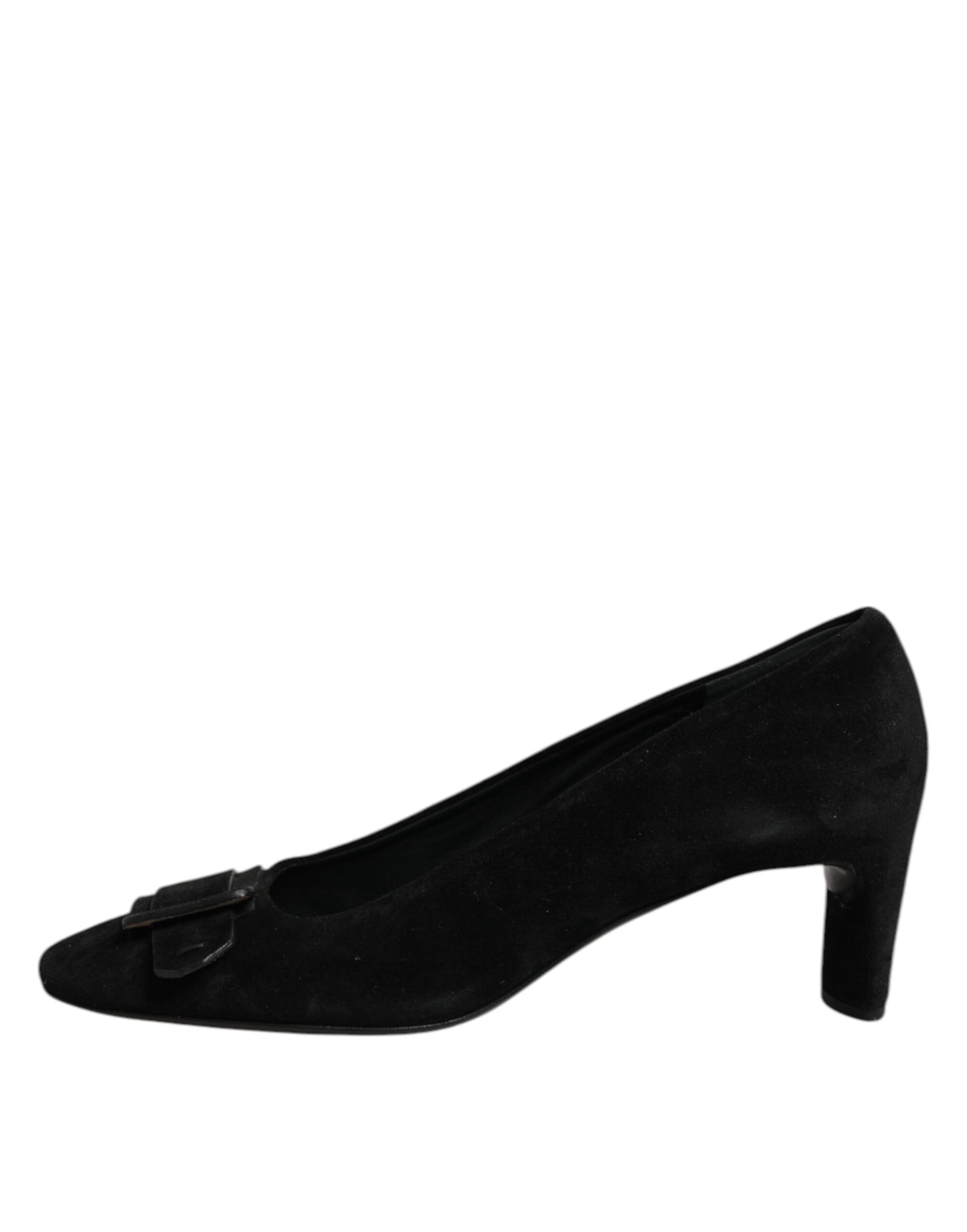 DEL CARLO Black Suede Leather Slip On High Heels Pump Shoes DEL CARLO