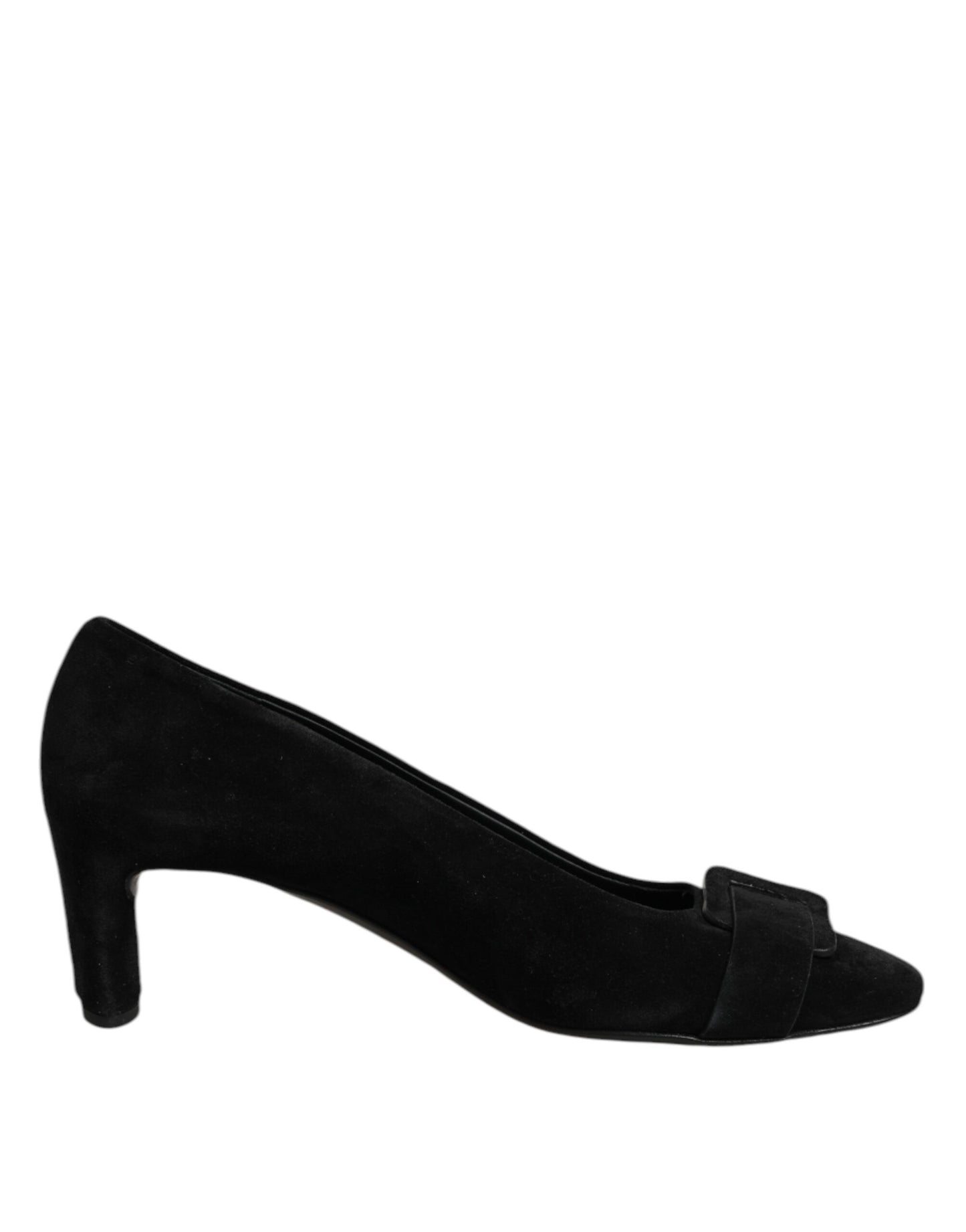 DEL CARLO Black Suede Leather Slip On High Heels Pump Shoes DEL CARLO