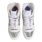 Chiara Ferragni White Silver High Top Women Sneakers Shoes