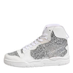 Chiara Ferragni White Silver High Top Women Sneakers Shoes