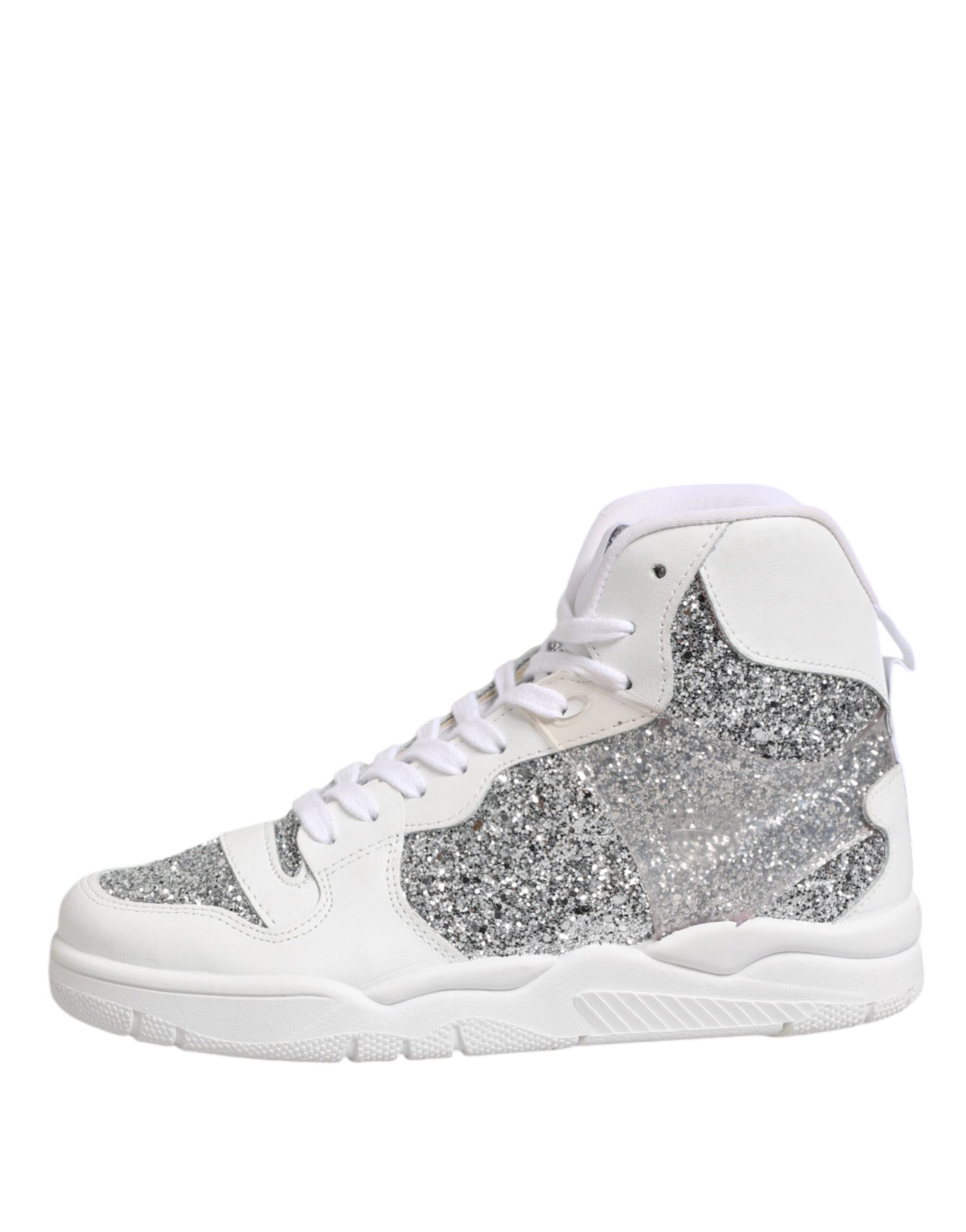 Chiara Ferragni White Silver High Top Women Sneakers Shoes Chiara Ferragni