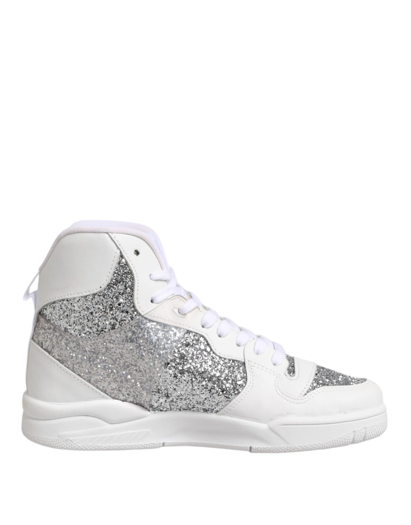 Chiara Ferragni White Silver High Top Women Sneakers Shoes Chiara Ferragni