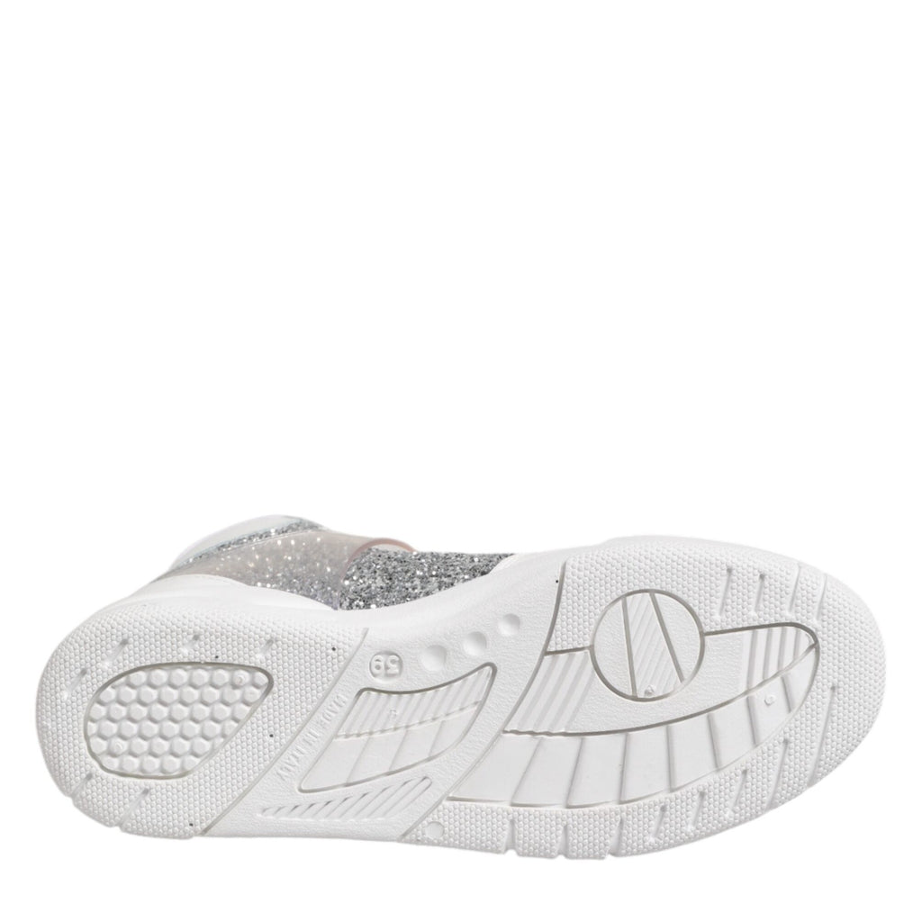 Chiara Ferragni White Silver High Top Women Sneakers Shoes