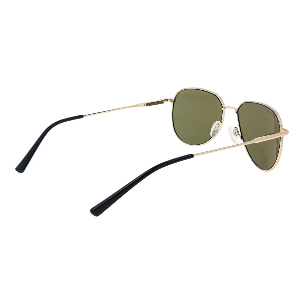 Serengeti Gold plastic sunglasses with tinted lenses, stylish eyewear featuring a sleek frame design.