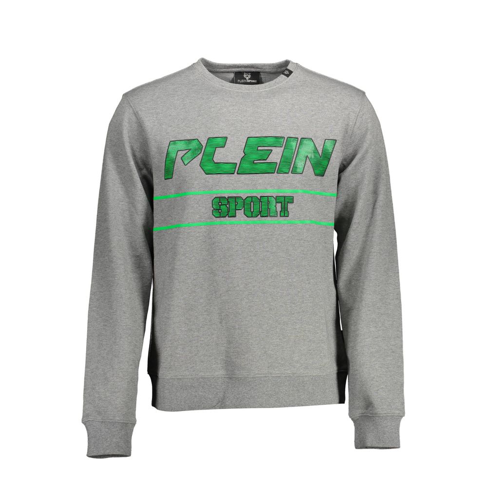 Plein Sport Gray Cotton Sweater Plein Sport