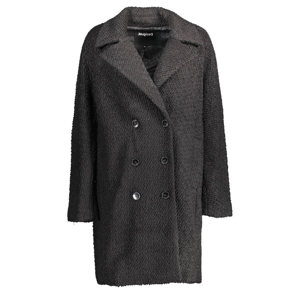 Desigual Black Polyester Jackets & Coat Desigual