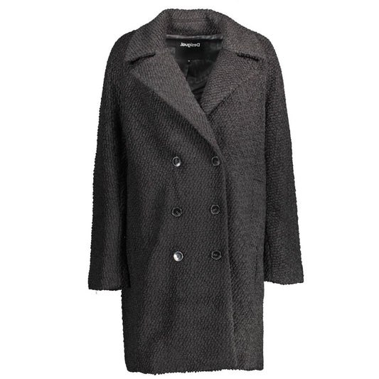 Desigual Black Polyester Jackets & Coat Desigual