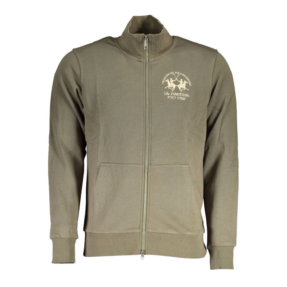 La Martina Green Cotton Sweater La Martina