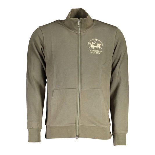 La Martina Green Cotton Sweater La Martina