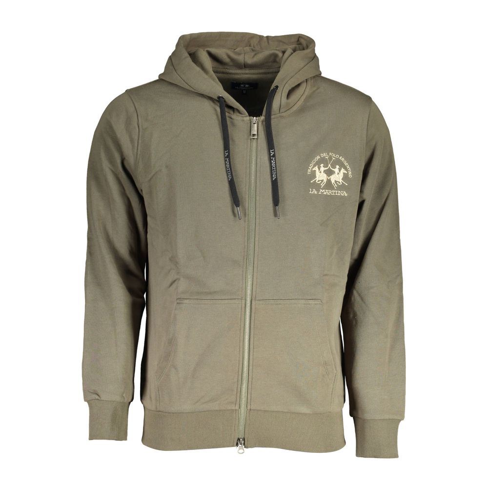 La Martina Green Cotton Sweater La Martina
