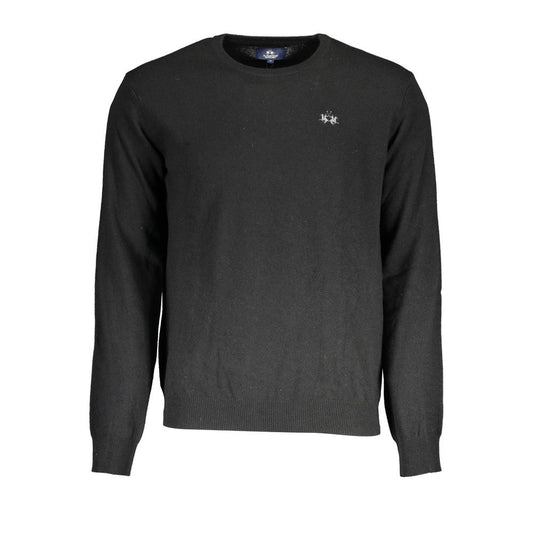 La Martina Black Wool Sweater La Martina