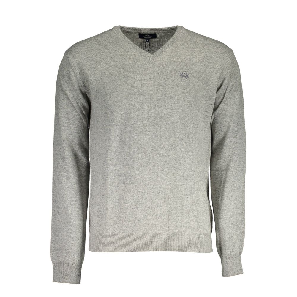 La Martina Gray Wool Sweater La Martina