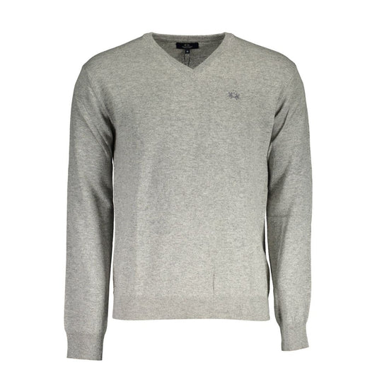 La Martina Gray Wool Sweater La Martina