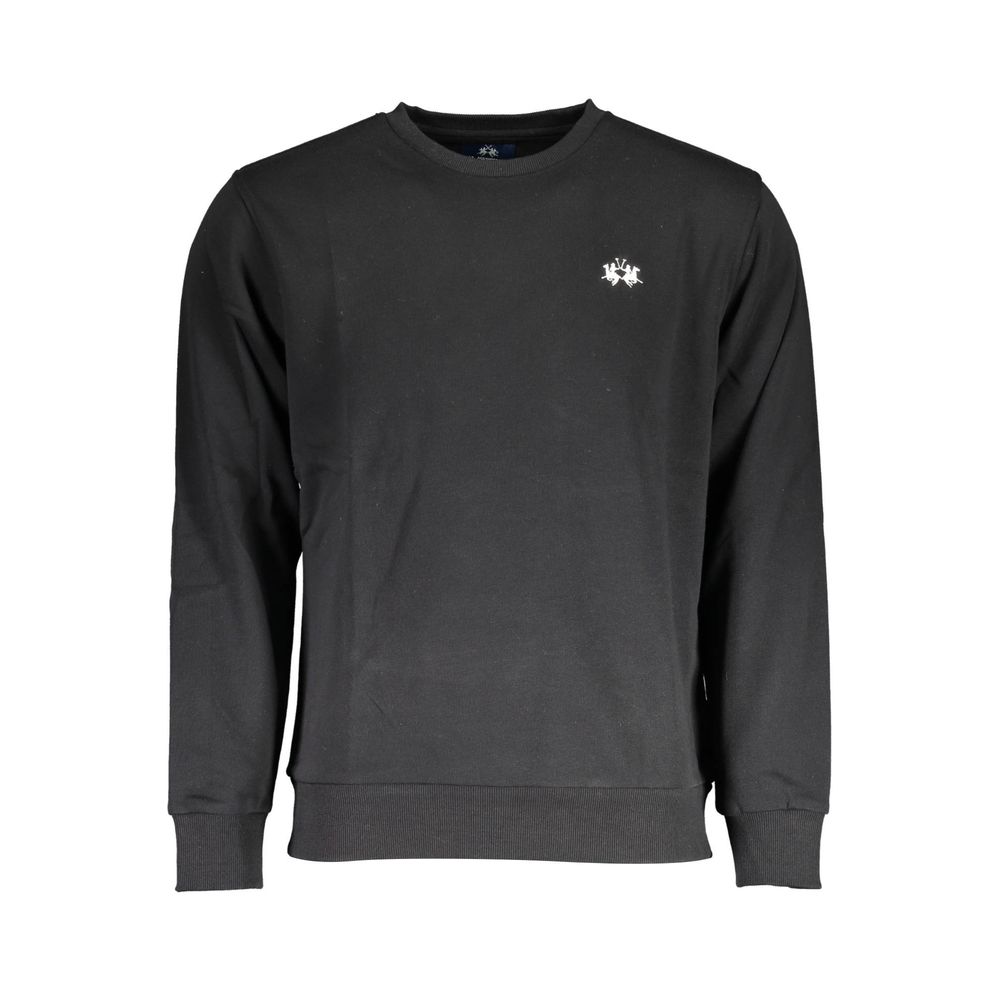 La Martina Black Cotton Sweater La Martina