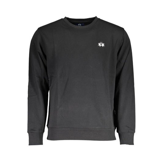 La Martina Black Cotton Sweater La Martina