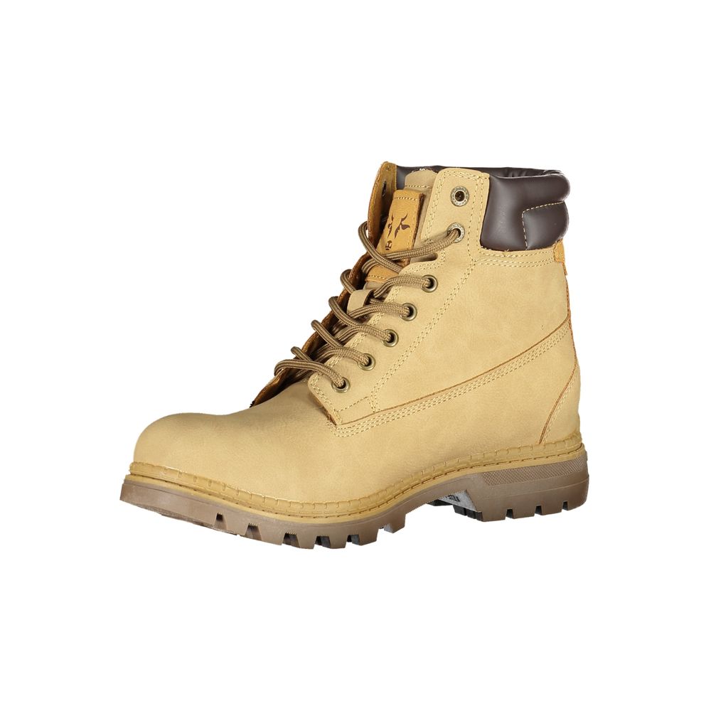 Carrera beige polyurethane women’s ankle boots with a sleek design and low heel, perfect for casual or stylish outfits.